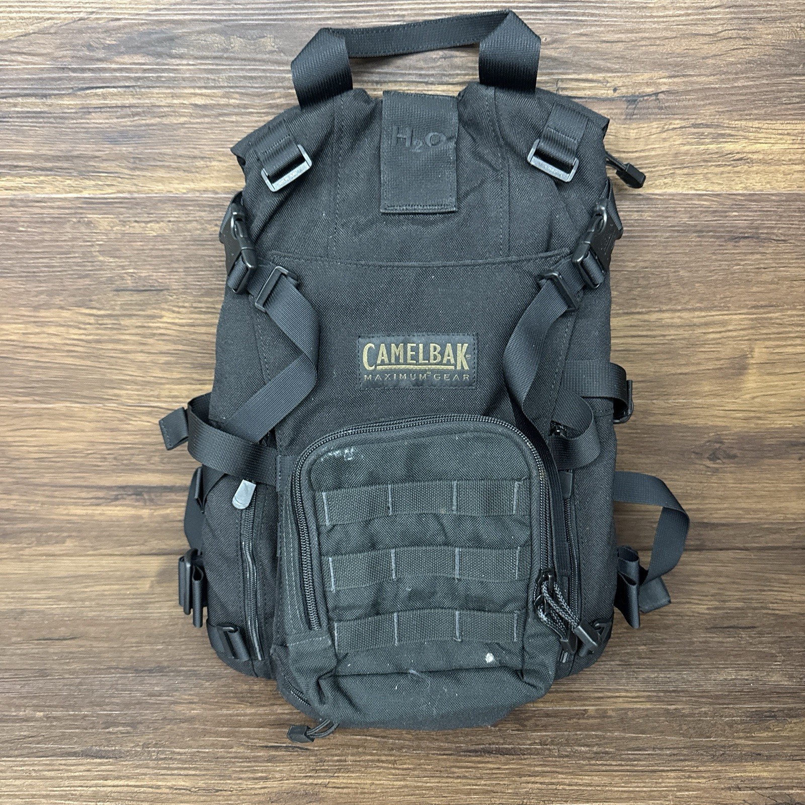 Camelbak Maximum Gear Backpack Military Black No bladder As is Stuck Zipper