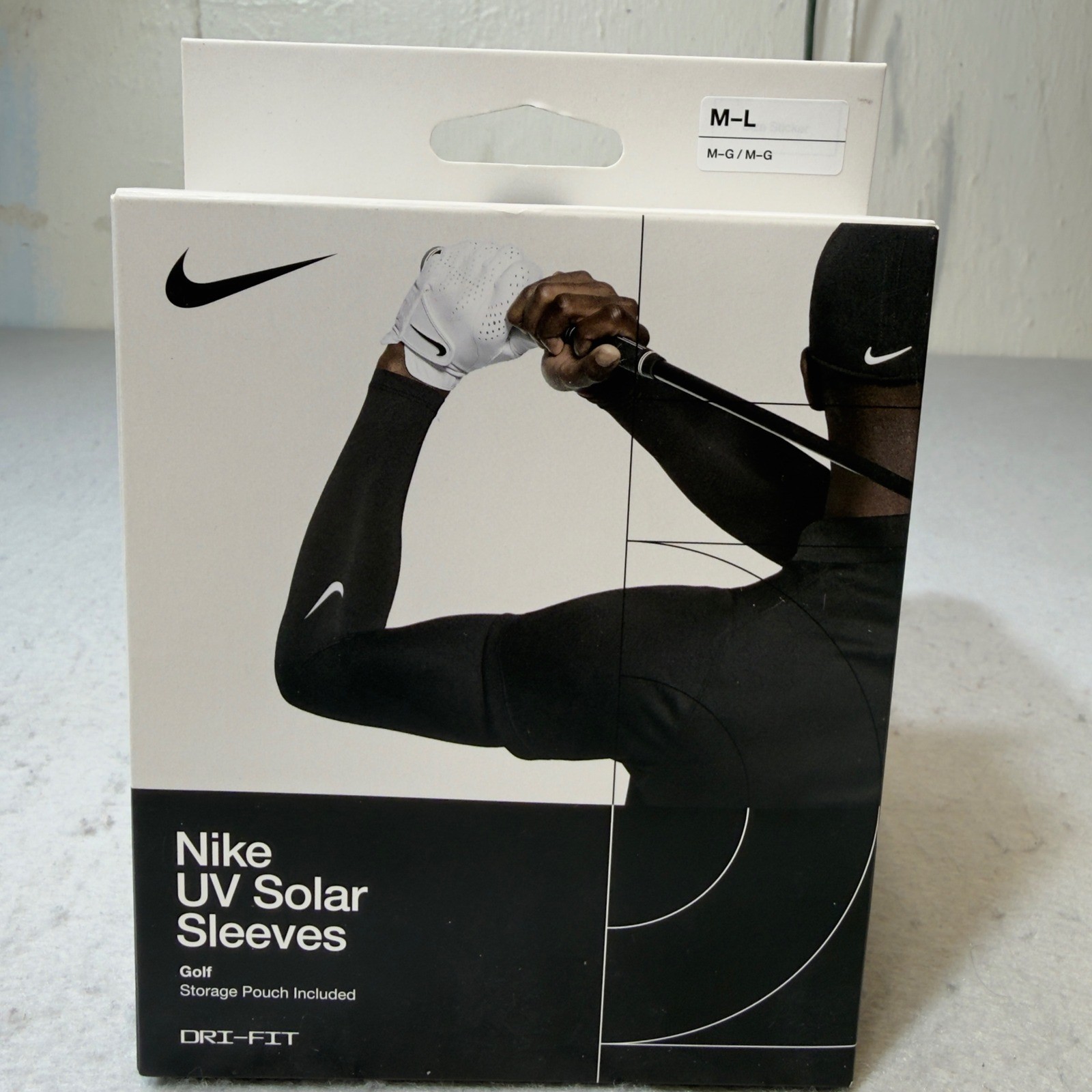 Nike UV Solar Sleeves Black Dri-FIT Golf Sun Protection M-L N.100.7202.010.ML
