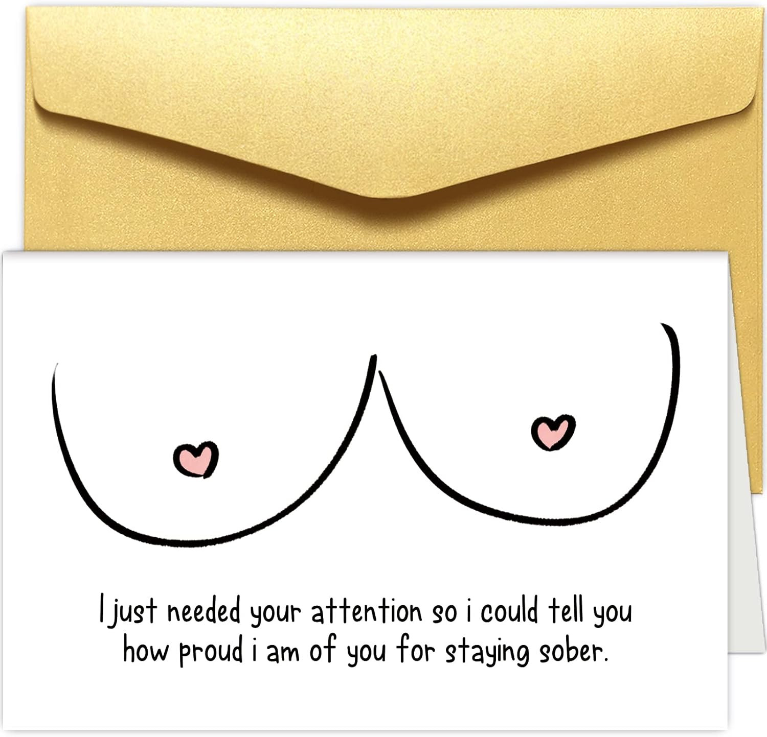 Funny Sobriety Card for Men Women, Rude Boobs Sobriety Gift, Soberversary Card,