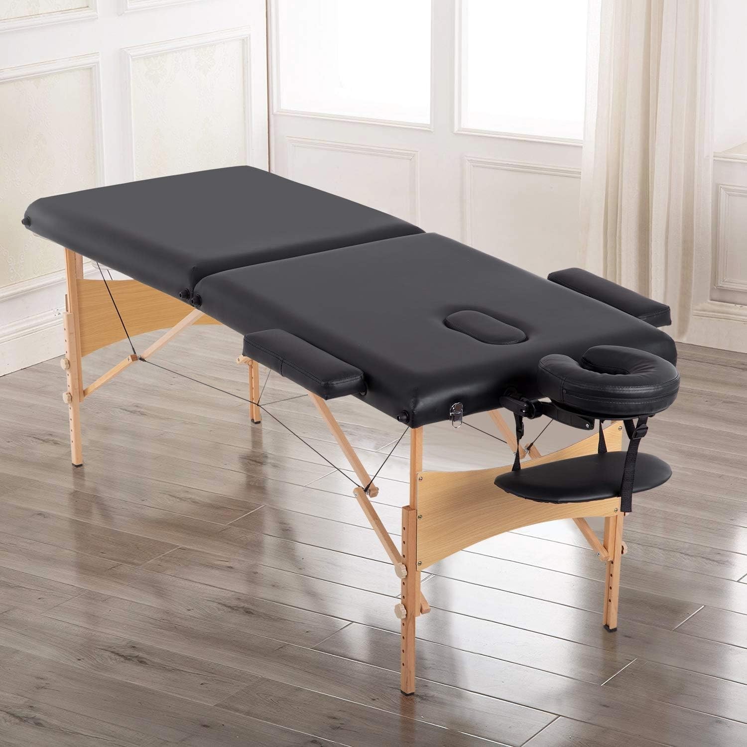 Portable 28-Inch Wide Adjustable Height Massage Table with Accessories