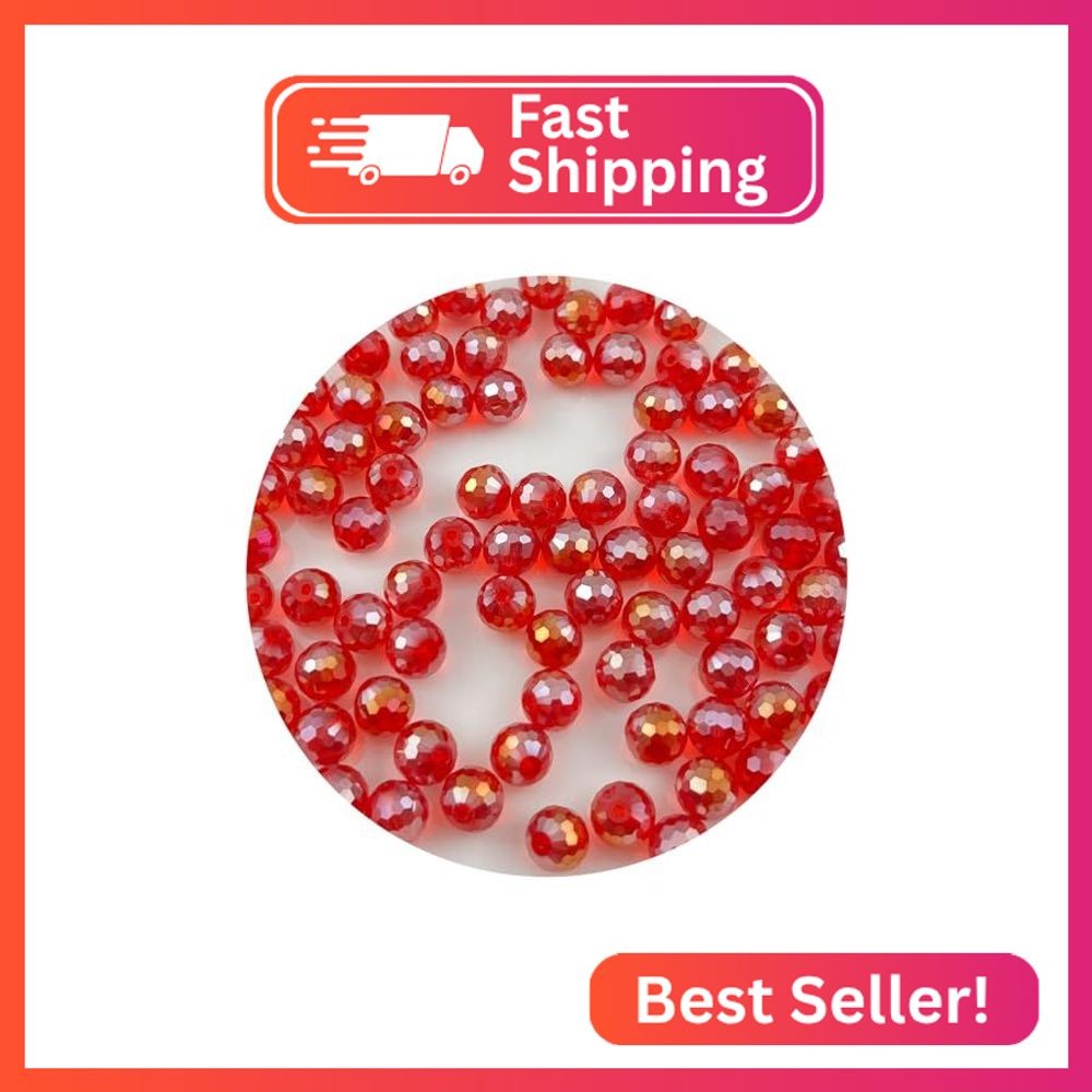 Mulutoo 10MM 80 Pieces 96 Faceted Crystal Glass Bead Crystal AB Round Faceted Be