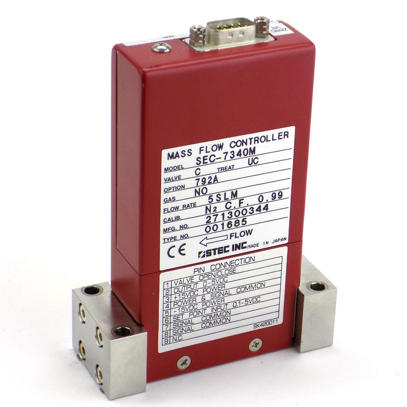 Stec SEC-7340M Mass Flow Controller MFC w/opt 792A, 5 SLM, NO (Nitric Oxide) Gas