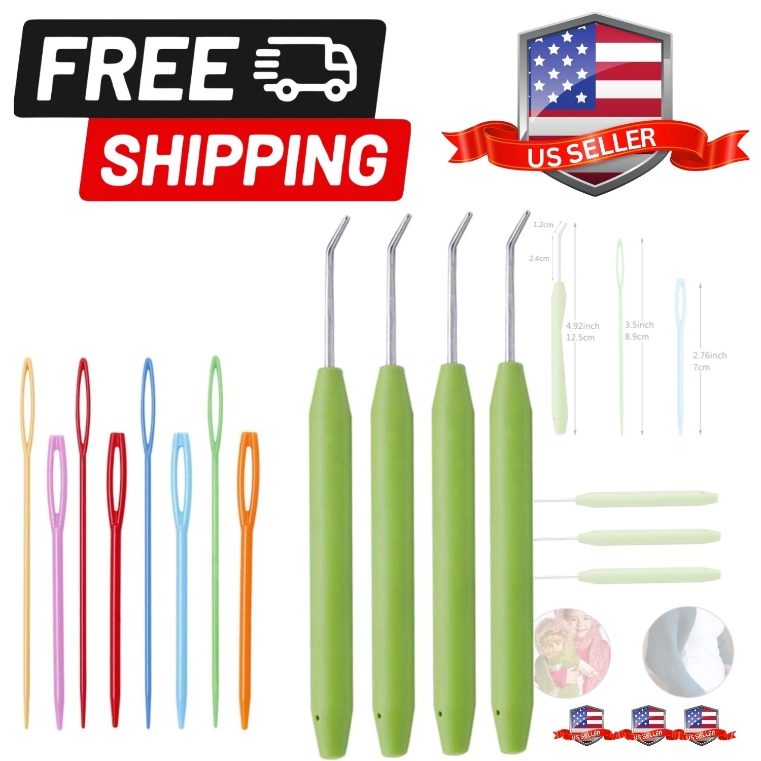 4 Sets Knitting Loom Hooks, Crochet Hook Set with 8 Pieces Needles for Knifty...