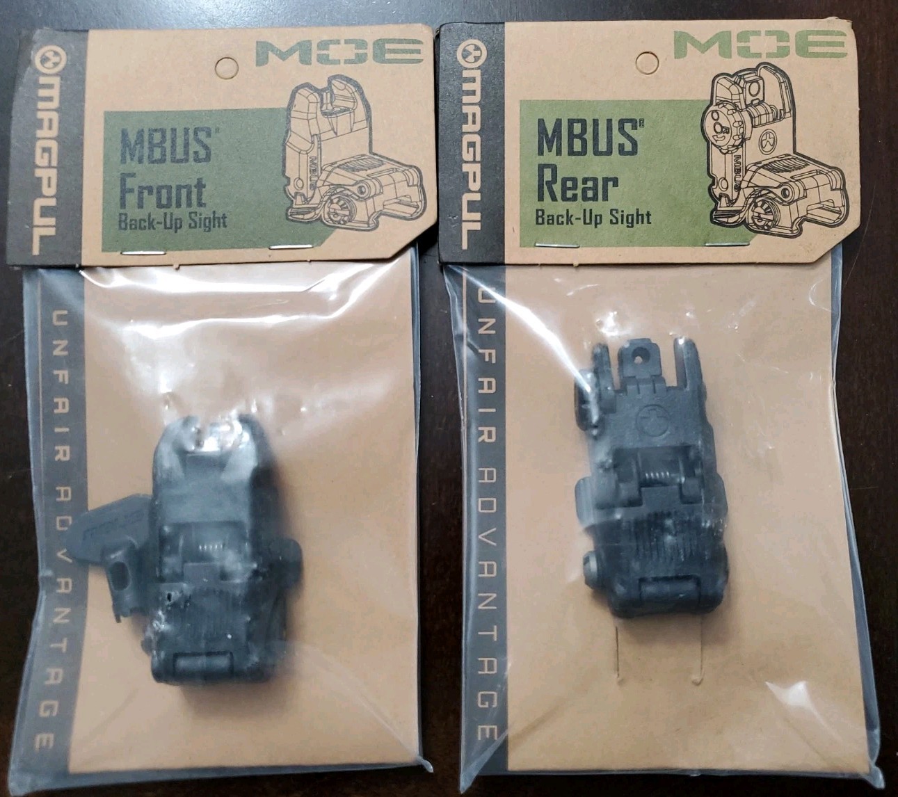 Mągpul Flip Up Back Up Sight Front / Rear Sights NEW