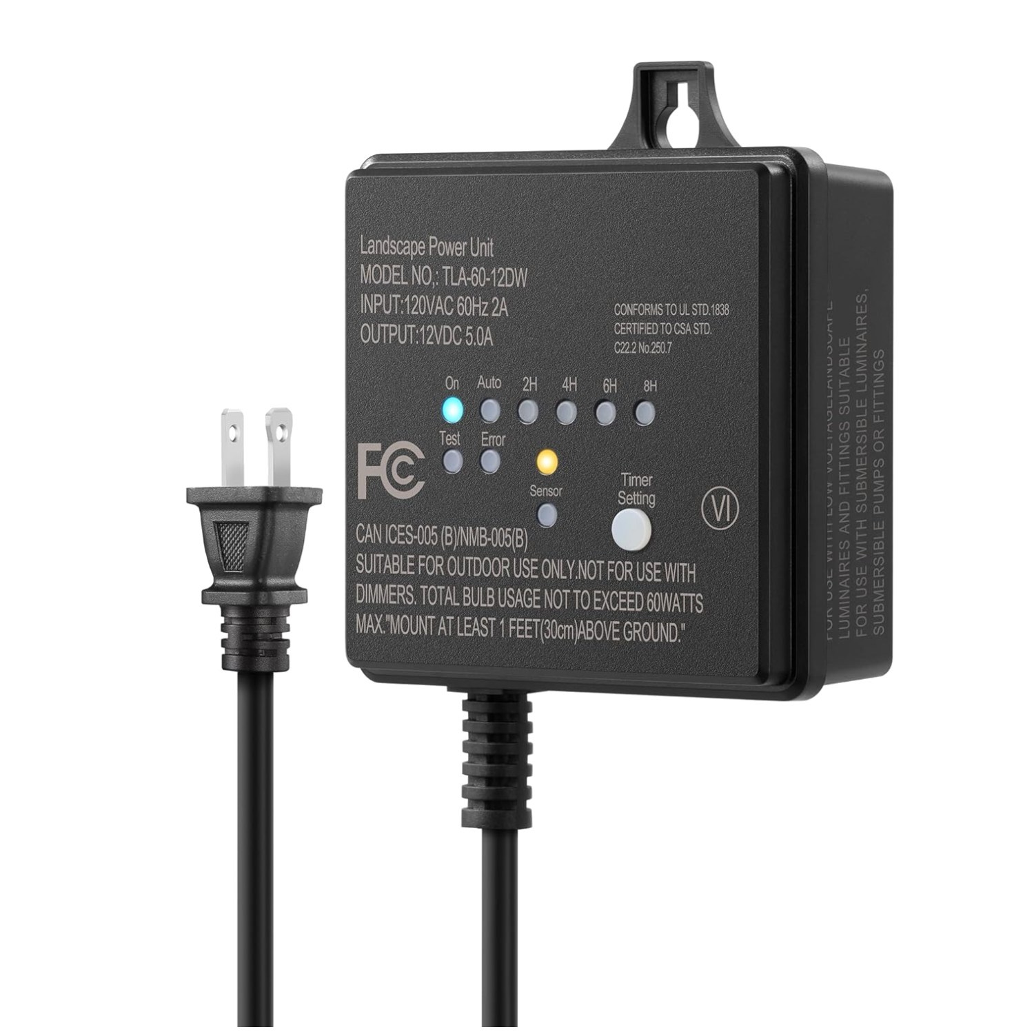 Outdoor Low Voltage Transformer with Timer & Photocell