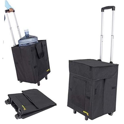 Bigger Smart Cart Pro Collapsible Rolling Utility Basket Bigger Pro Black