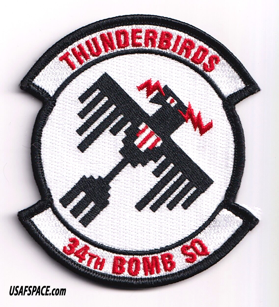 USAF 34TH BOMB SQ -34 BS- THUNDERBIRDS - B-1 LANCER -Ellsworth AFB, SD-VEL PATCH