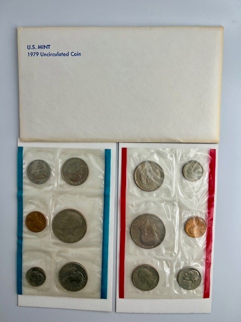 1979 P&D Mint Uncirculated Coin Set 12 Coins Susan B Anthony In OGP W Envelope
