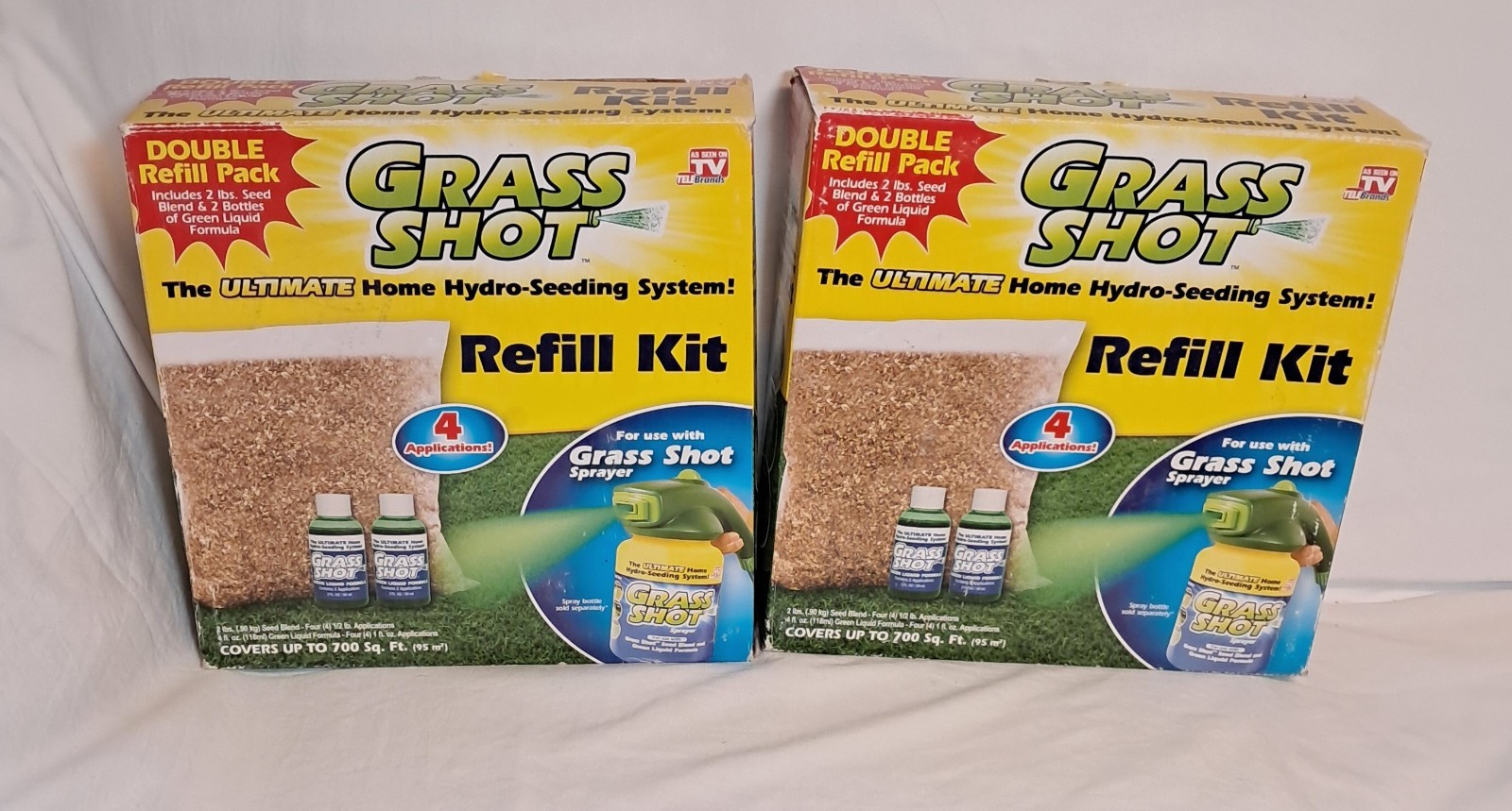 (2) Grass Shot ULTIMATE Home Lawn Hydro-Seeding Refill Kits -both New in Box