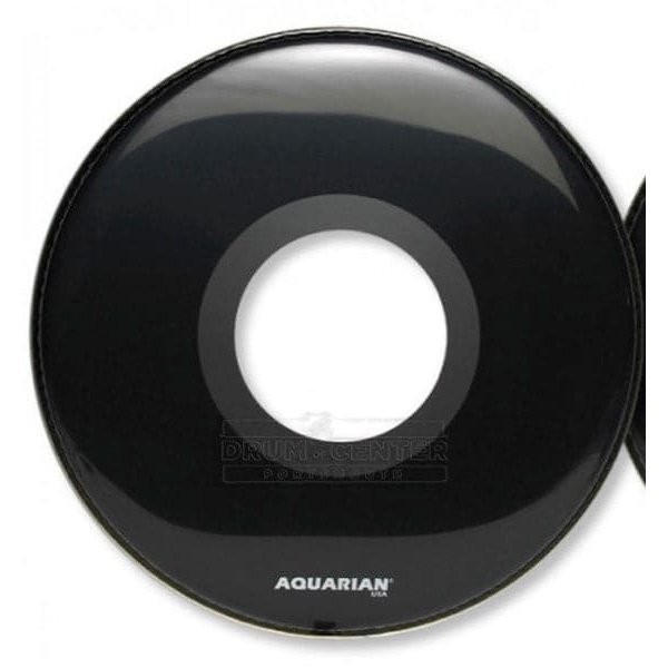 Aquarian Center Ported Bass Black Drumhead 22"