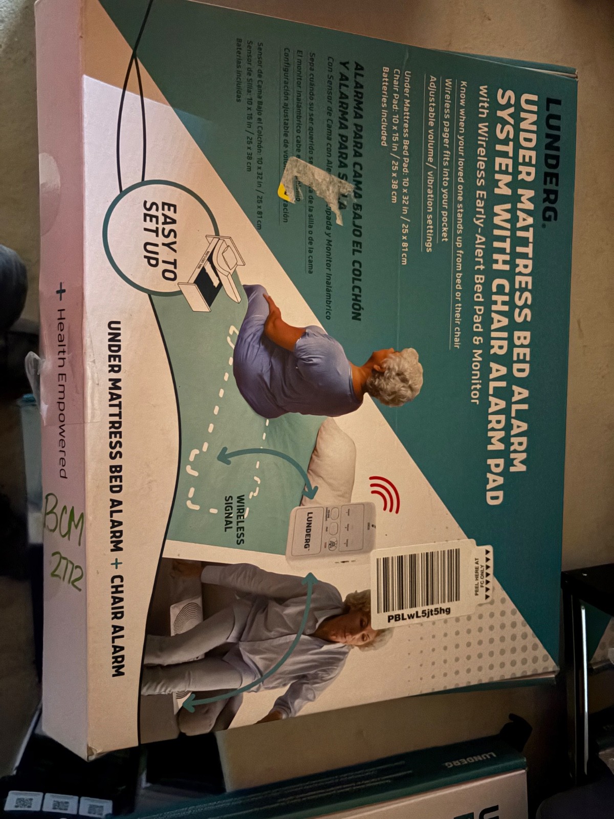 Lunderg Under Mattress Bed & Chair Alarm Pad Wireless Alert & Monitor System