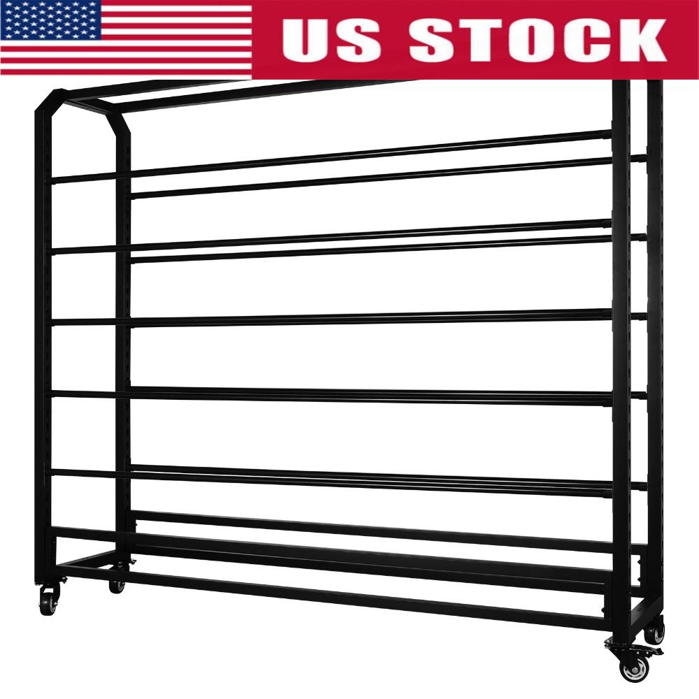 10 Rods Commercial Fabric Roll Storage Rack with Adjustable Hanging Rod Large Te
