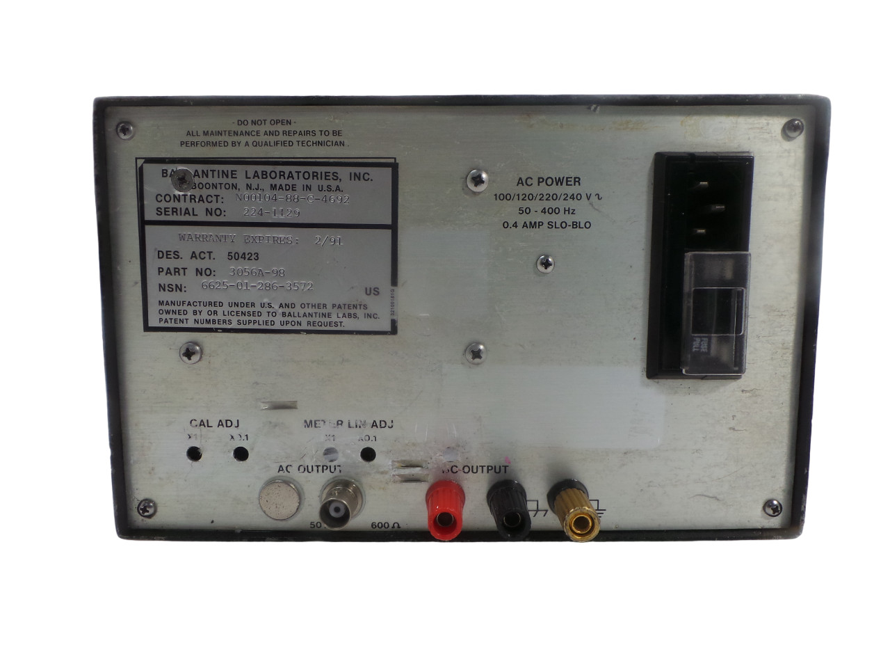 Ballantine AC Voltmeter 3056A-98 - Free Shipping