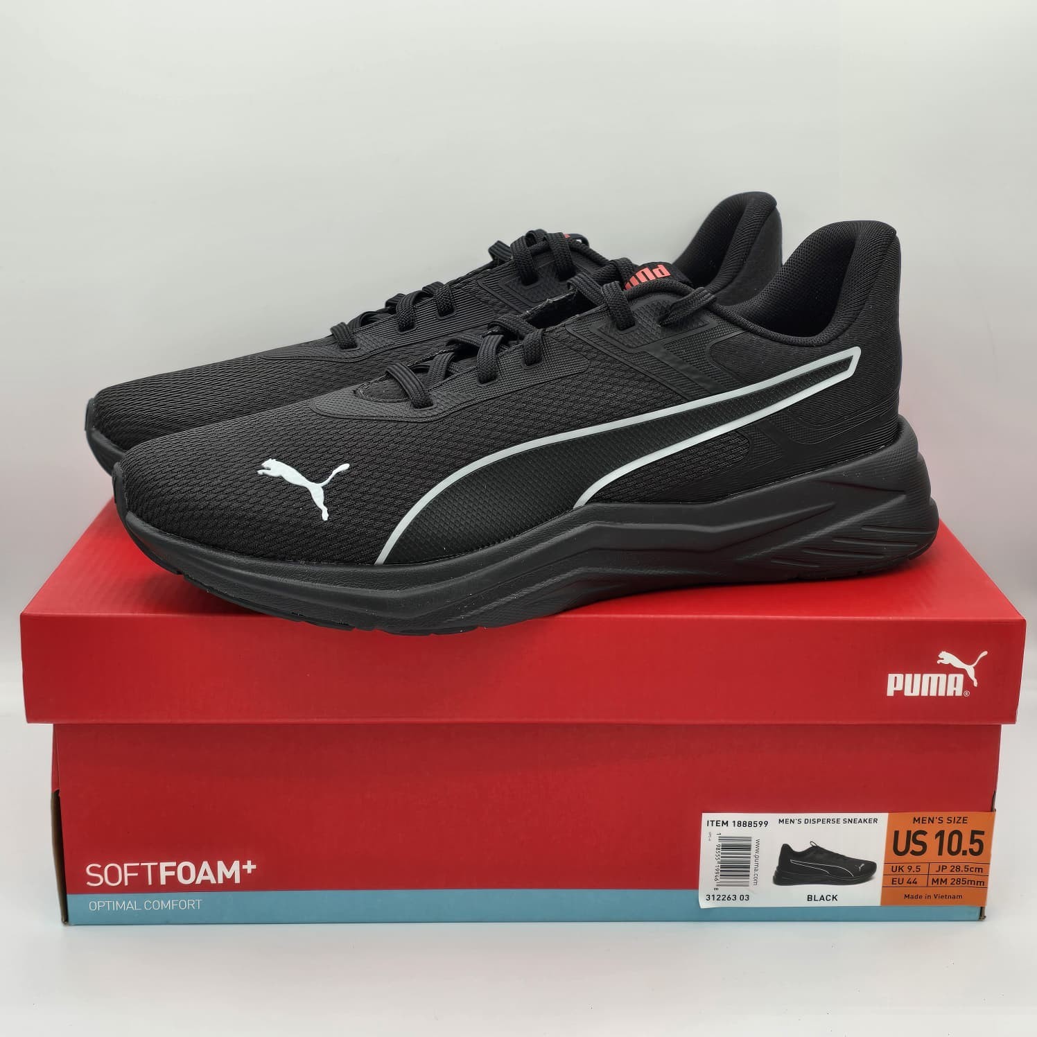 PUMA “Disperse Sneaker” Men’s Lightweight Optimal Comfort SOFTFOAM (Black )