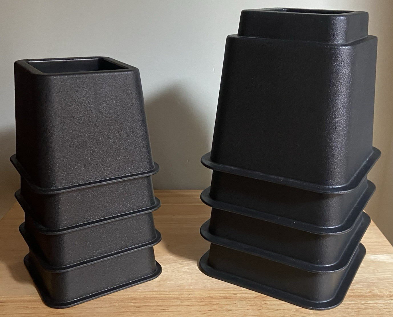 Adjustable Bed or Furniture Risers: Heights of 4, 6 or 9 Inches: 8 Piece Set