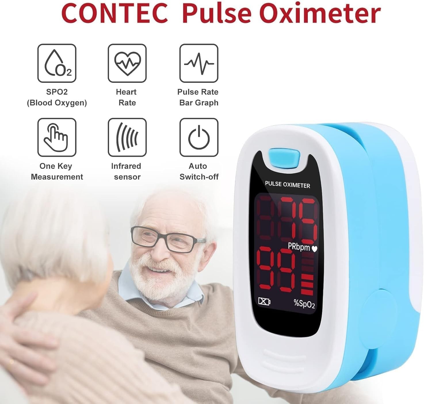 One-Click Use LED Pulse Oximeter with Long Battery Life & User-Friendly Features