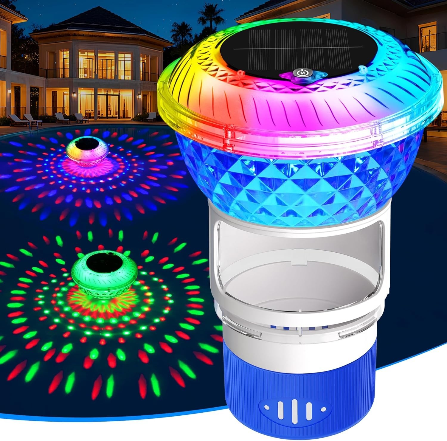 Flotador de cloro solar de liberación ajustable para jacuzzi y piscina US NUEVO