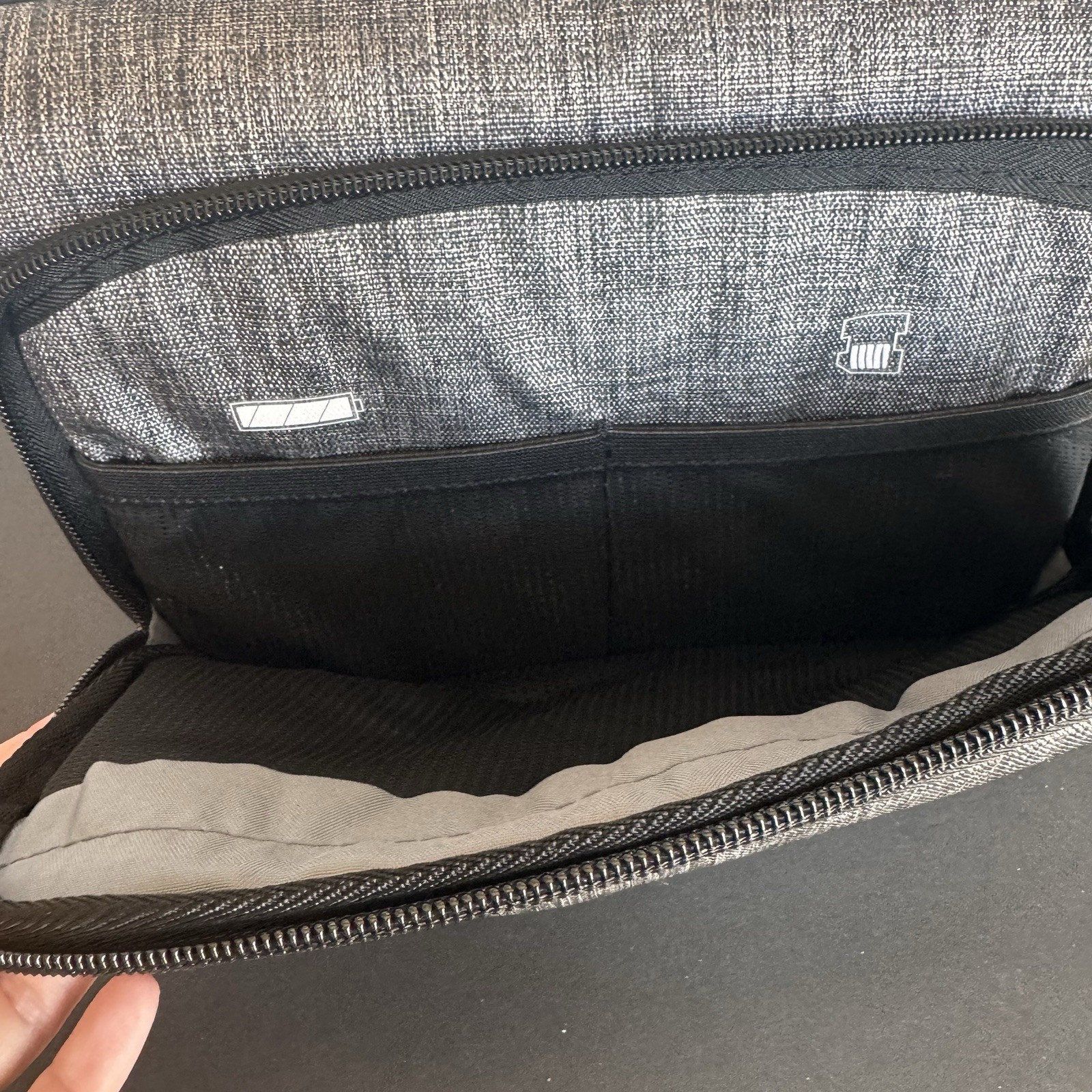 BAGSMART Compact Camera Shoulder Bag with Waterproof Rain Cover Grey Gray