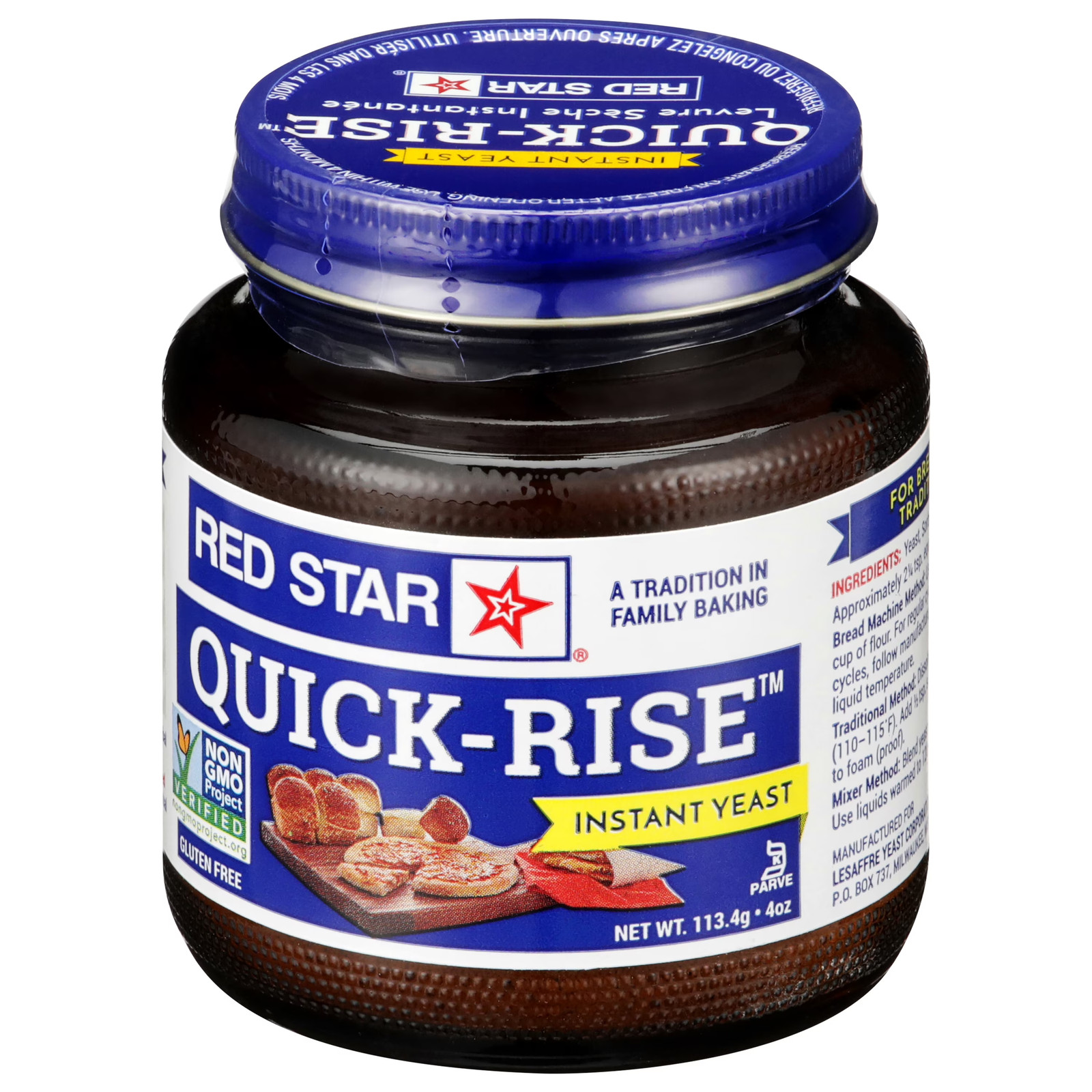 Red Star Quick Rise Instant Yeast 4 oz Jar