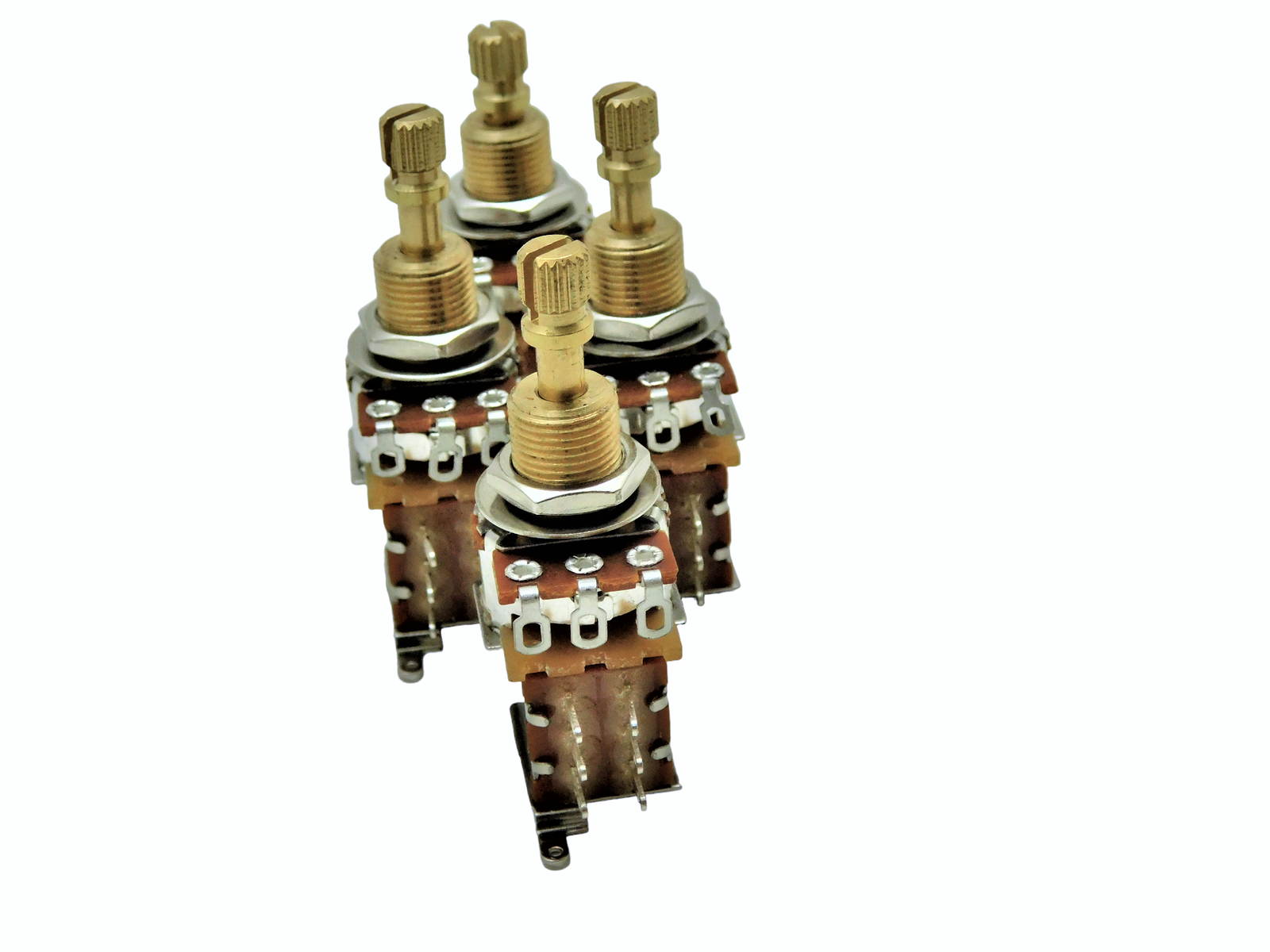A500k PUSH PUSH SHORT SPLIT SHAFT AUDIO TAPER POTENTIOMETER DPDT