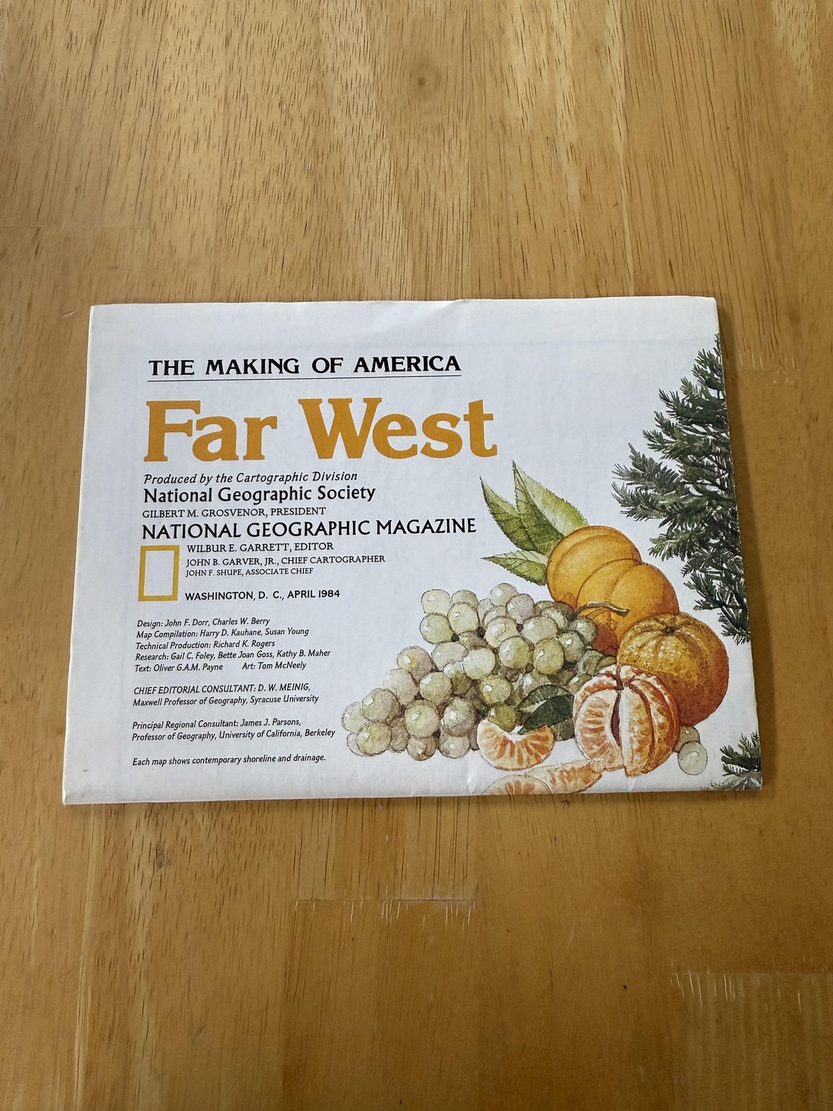 Vintage 1984 National Geographic Far West Map Making Of America CA NV Folded