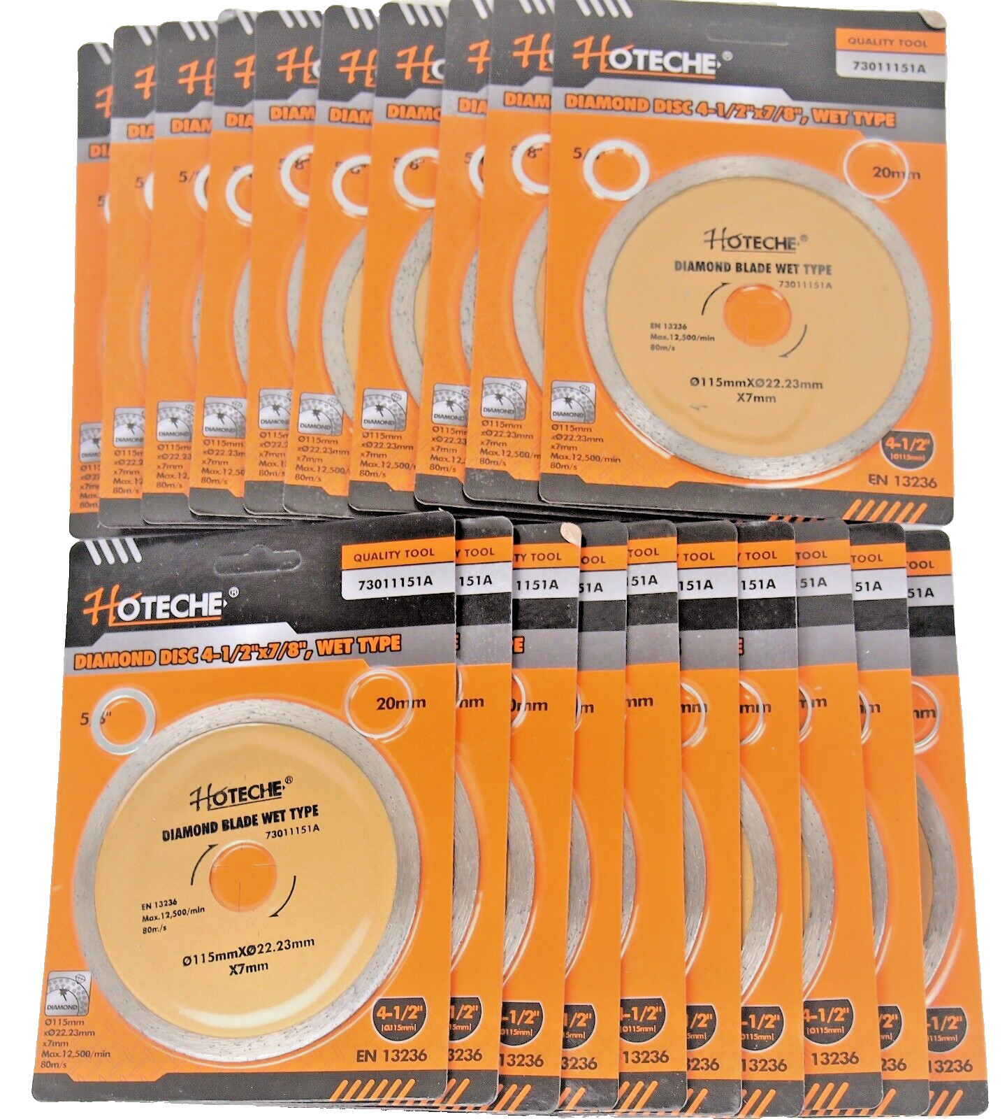 Lot of (20) 4-1/2" Diamond Blade Wet Continuous Arbor 7/8" 5/8" 20mm 73011151A