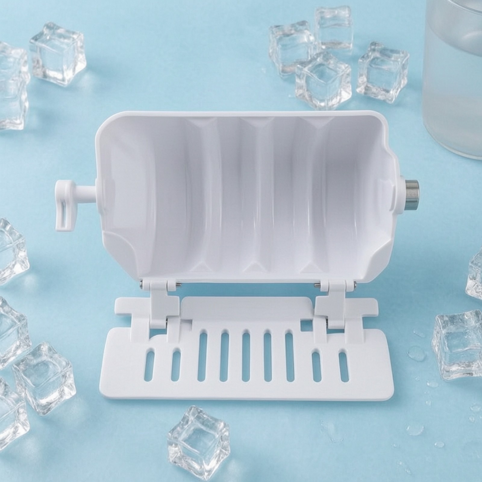 Accessory Rectangular Ice Maker Box with Drainage Slots Slim for Kitchen