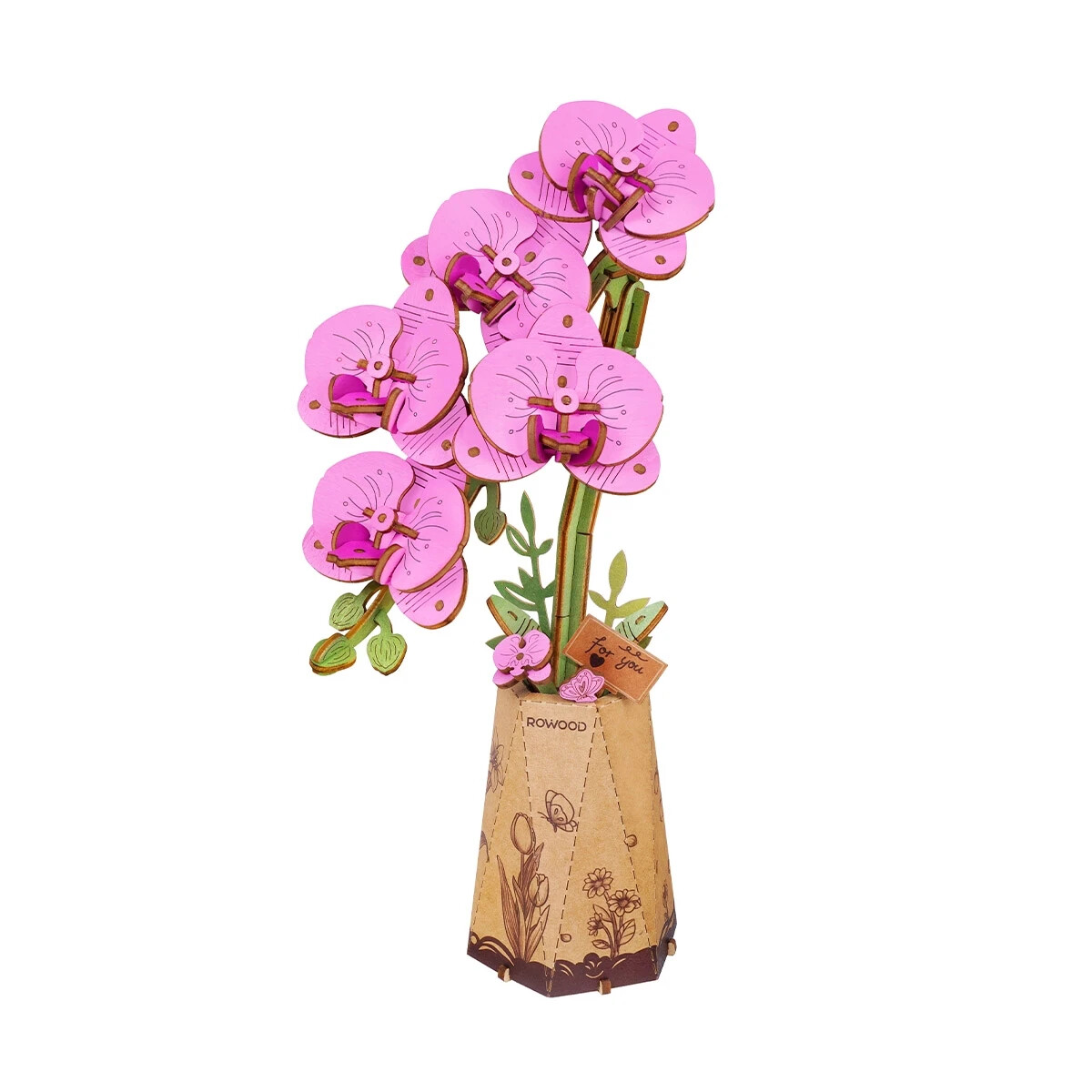 Rowood TW091 DIY Wooden Flower Purple Moth Orchid