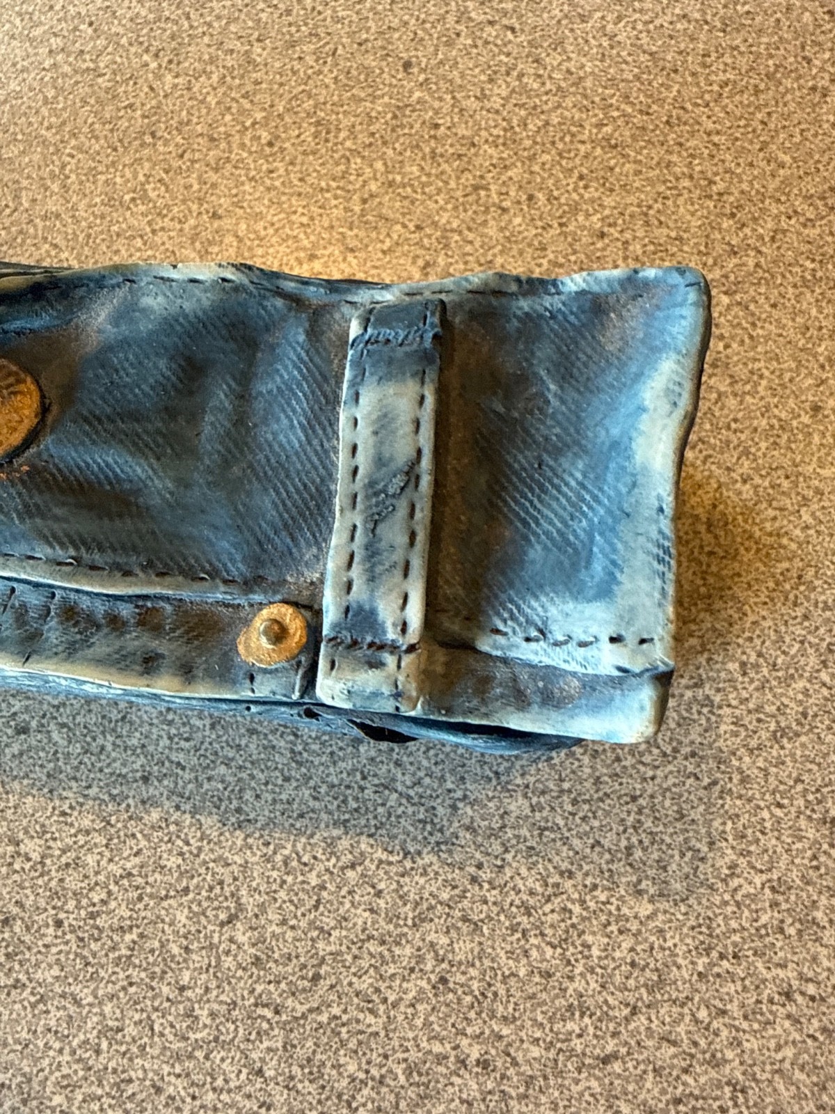 Ceramic box - Jeans design - Blue