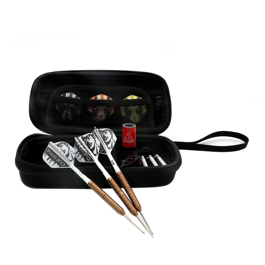 CUESOUL Big Beast 90% 26g Golden Rose Steel Tip Tungsten Dart Set w/ Case