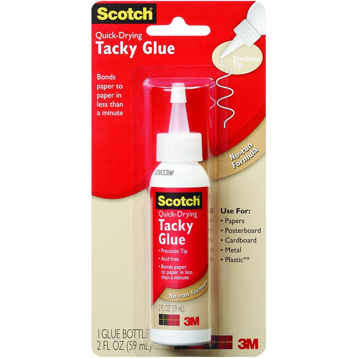 Scotch Quick-Drying Tacky Glue-2oz - 3 Pack