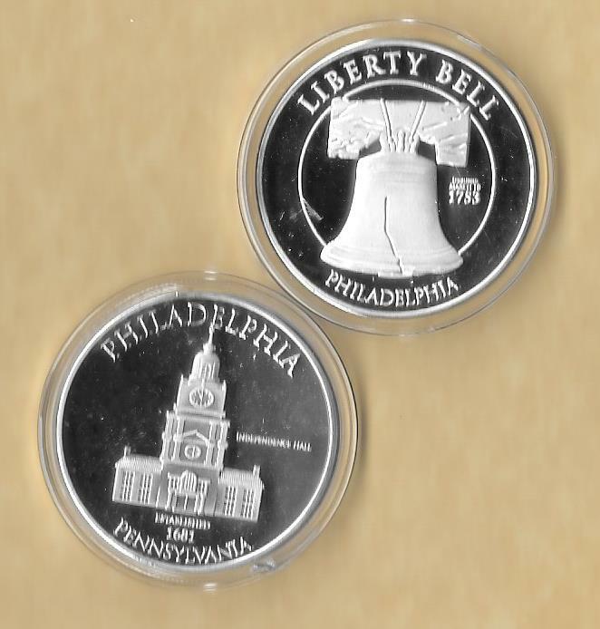 Liberty Bell Challenge Coin Philadelphia PA SILVER 1753