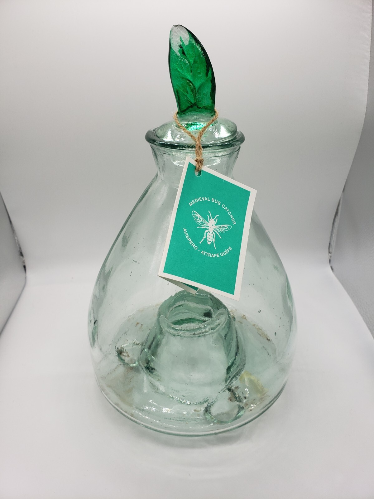 Vintage Medieval Green Blown Glass Fly Wasp Catcher Insect Bug Trap  Stopper