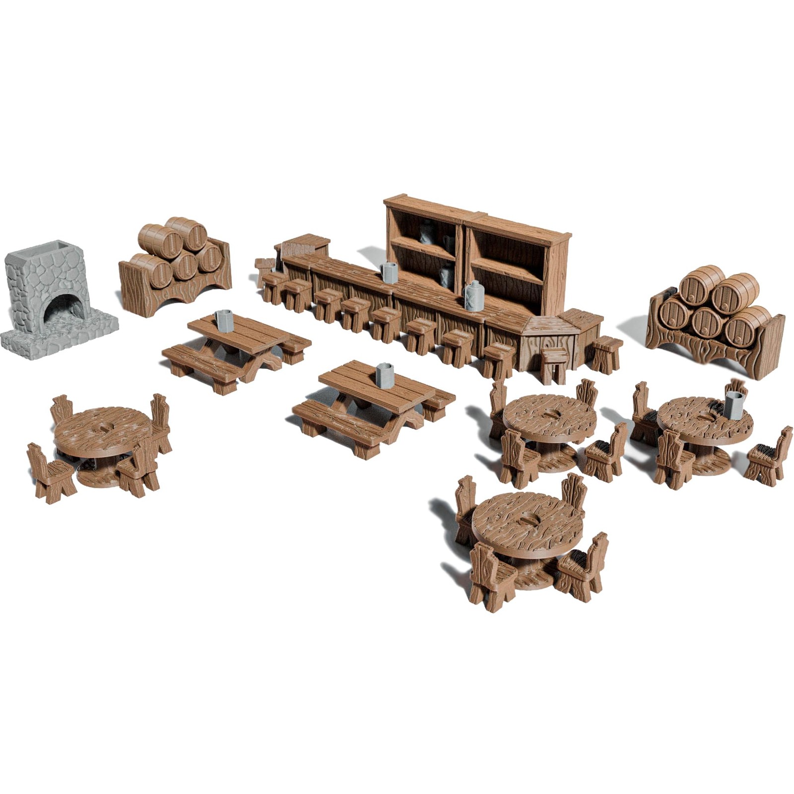 Tavern DND Terrain Set - Modular 70 Piece Tabletop Role-Playing Scenery - 28m...