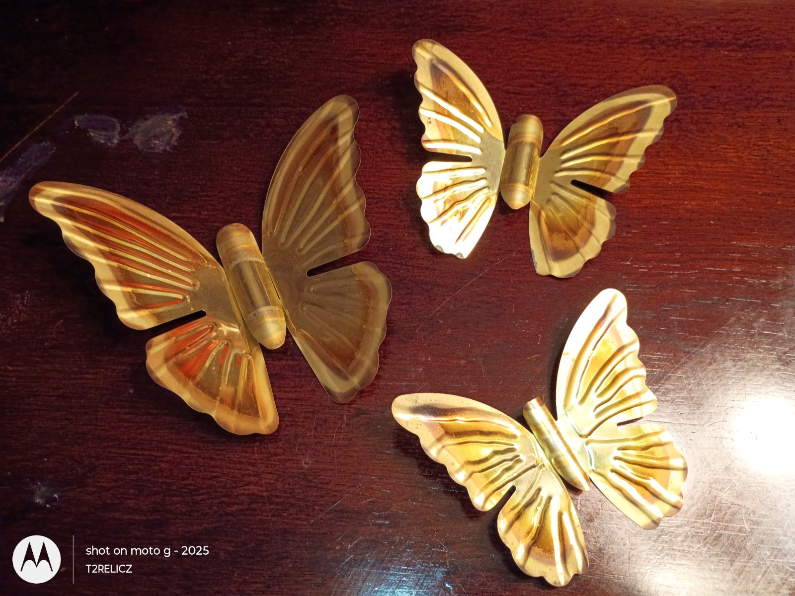 Home Interiors Brass Butterflies Set Of 3 Metal Wall Decor~Vtg~MCM~ Timeless!