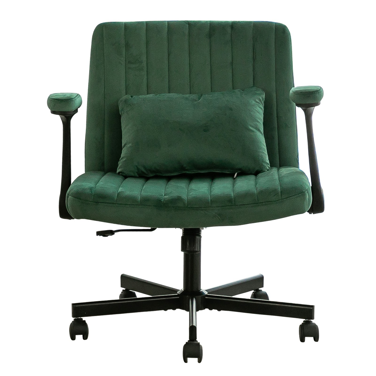 Velvet Criss Cross Armrest Office Chair on Wheels for Home Office & Meditation