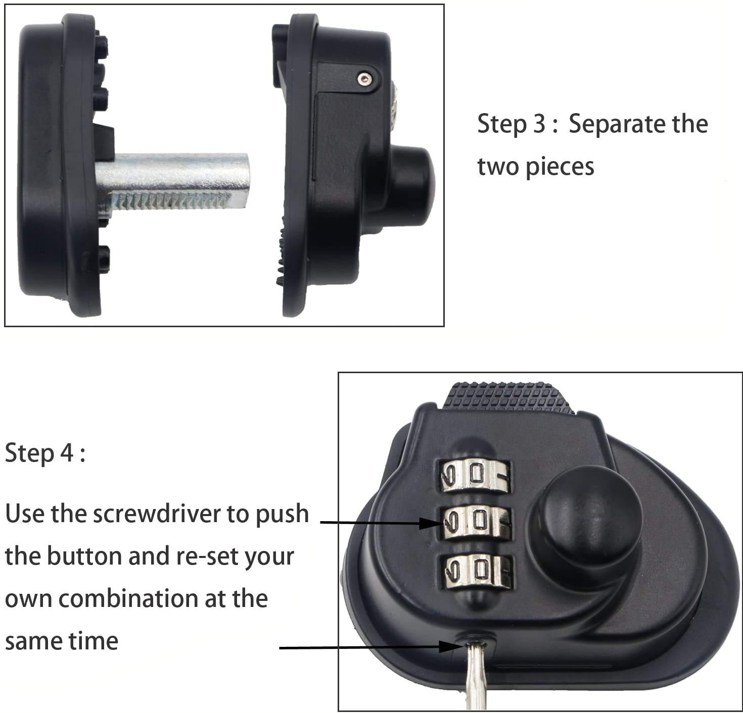 Trigger Lock 3 Digit Combination Lock & Cable Lock Compatible with Many Handg...