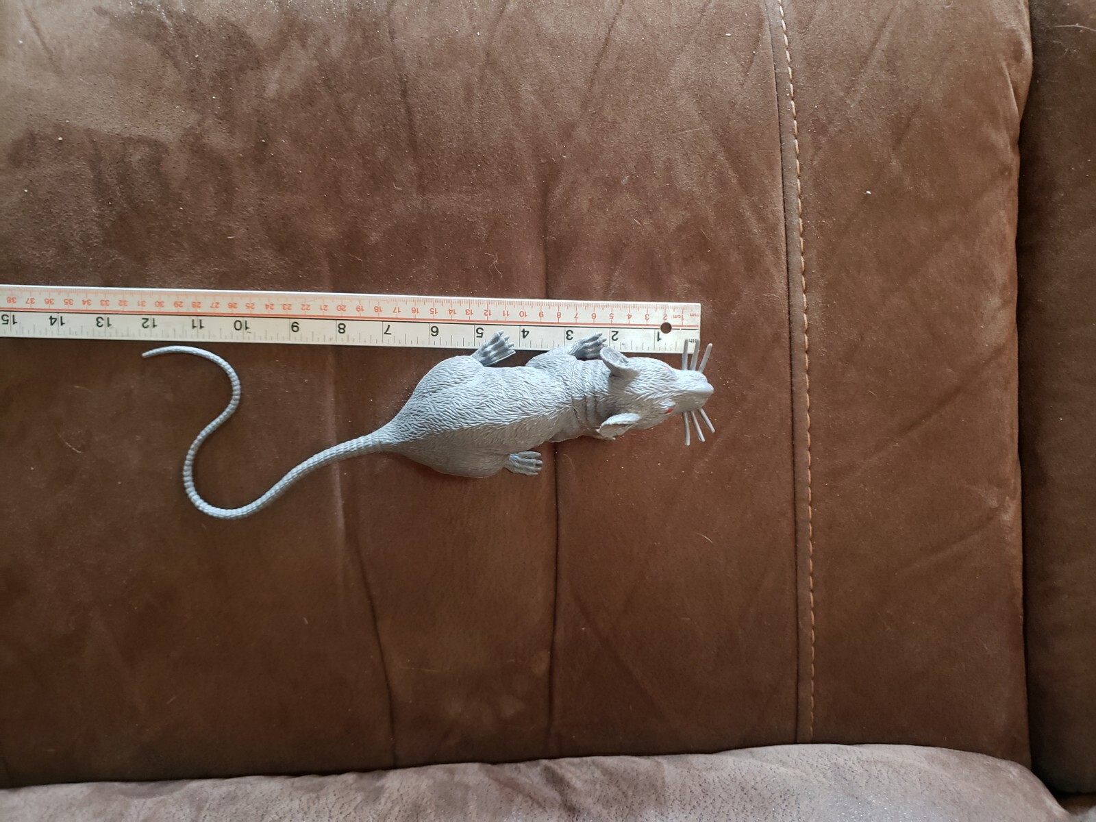 12 Inch Plastic Rat Grey Halloween Decoration