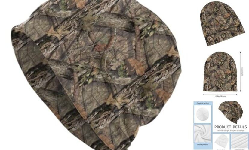 Forest Camo Hunting Camouflage Beanie Hat Slouchy Cap Warm Cancer Headwear
