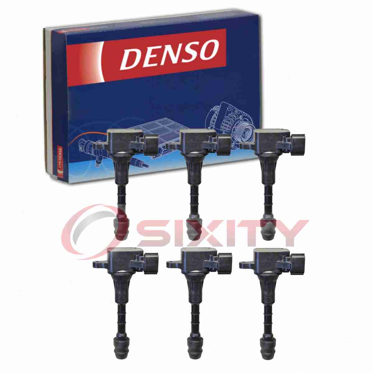 6 pc Denso Direct Ignition Coils for 2003-2008 Infiniti FX35 3.5L V6 Spark pm
