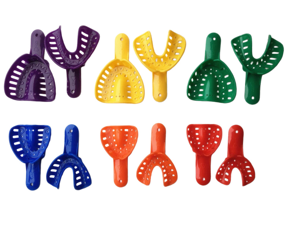 12 Pcs Dental Impression Tray 6 Sizes Autoclavable L/M/S Adult/Child Upper/Lower