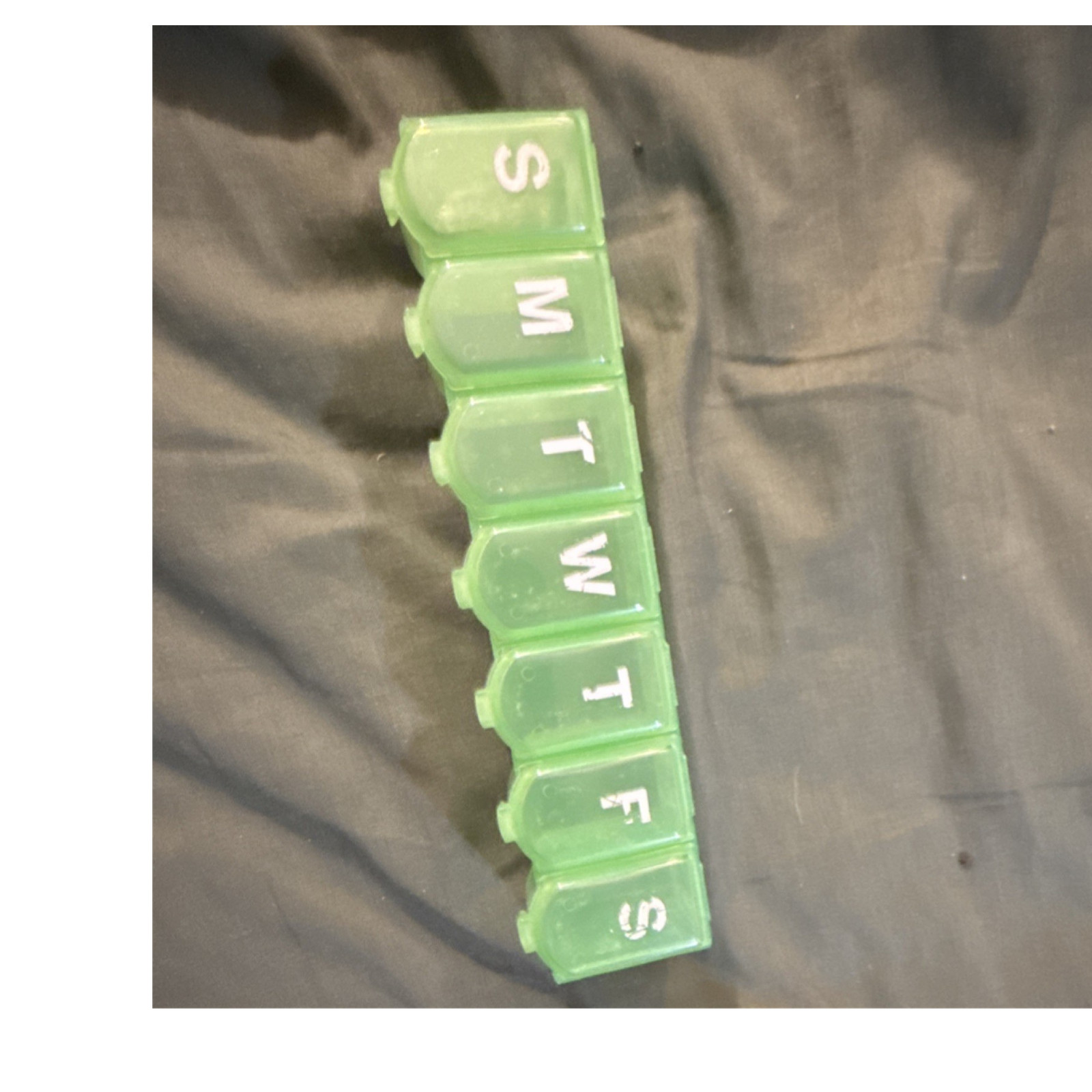 Green Transparent Weekly Pill Organizer Plastic 7-Day Box