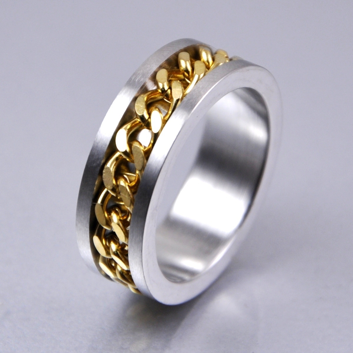 Men's Teenage Ring Steel Chain Gold Faith New Jewelry Convenient