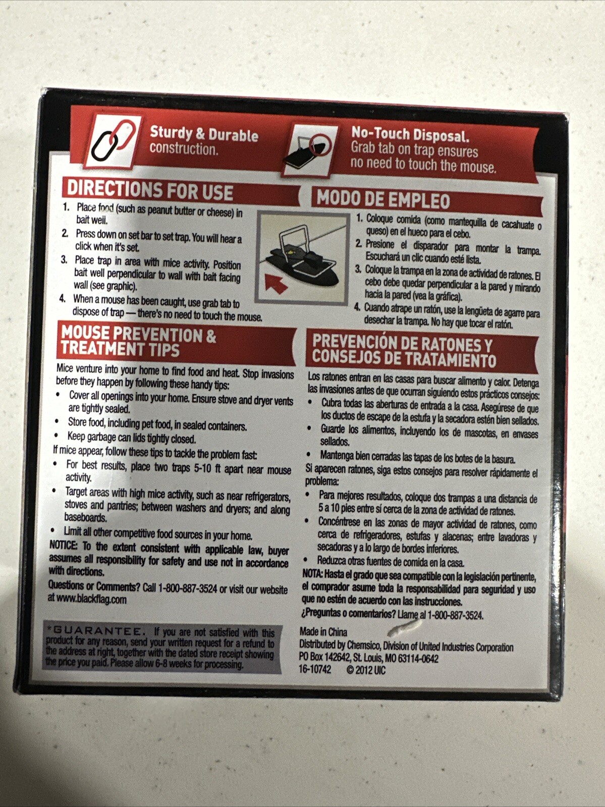 Black Flag Mouse Snap Traps Durable No Touch Disposal (2 Total Traps)