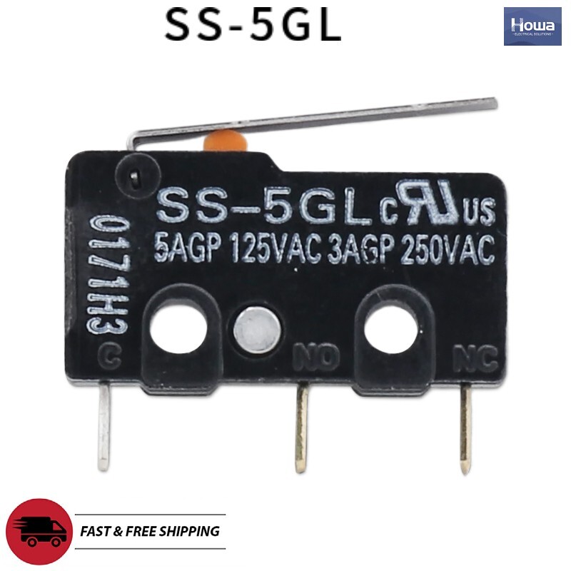 10Pcs NEW OMRON SS-5GL MICRO SWITCH 5AGP 125VAC 3AGP 250VAC 5A