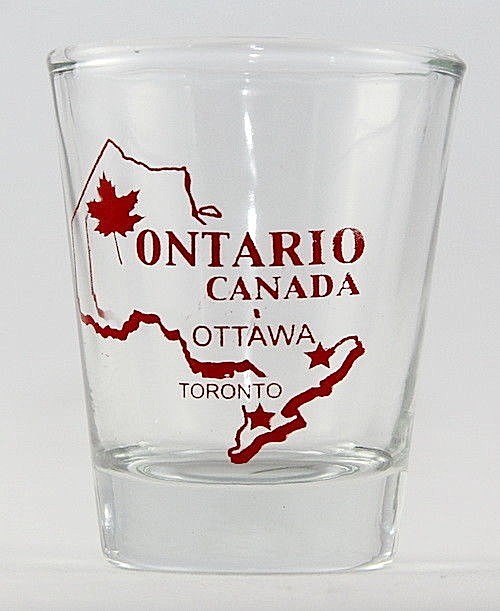 ONTARIO CANADA SHOT GLASS (9 IN SERIES OF 13). COLLECT THEM ALL!