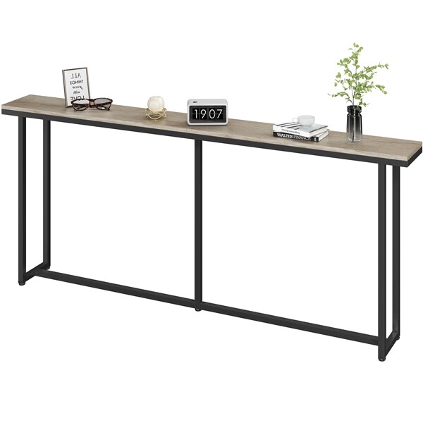 71 '' Narrow Long Console table Behind Couch Table for Living Room Hallway Gray