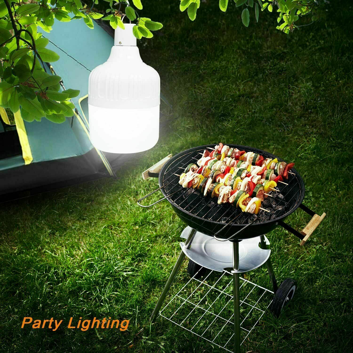 4PCS 20W USB Rechargeable LED Work Light Bulb with Hanging BBQ Camping Emergency