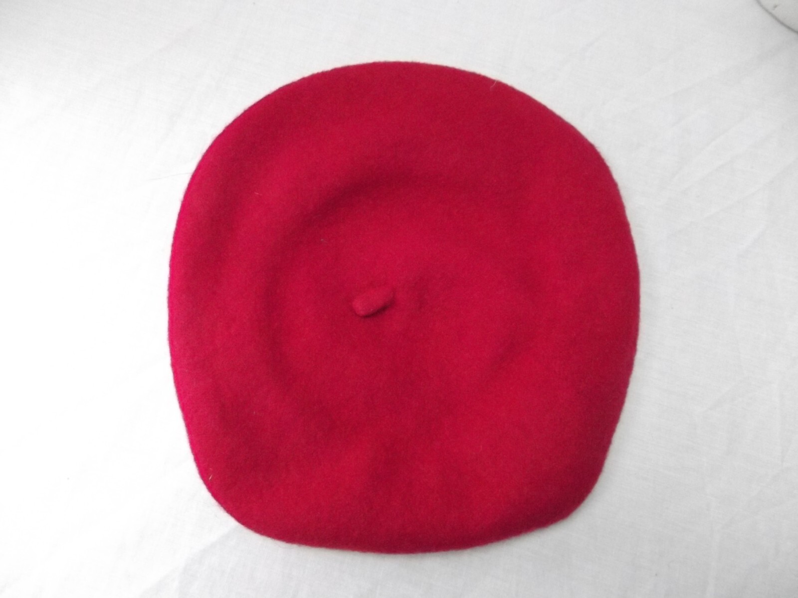 vtg 14th & Union red wool beret tam hat cap red MINT