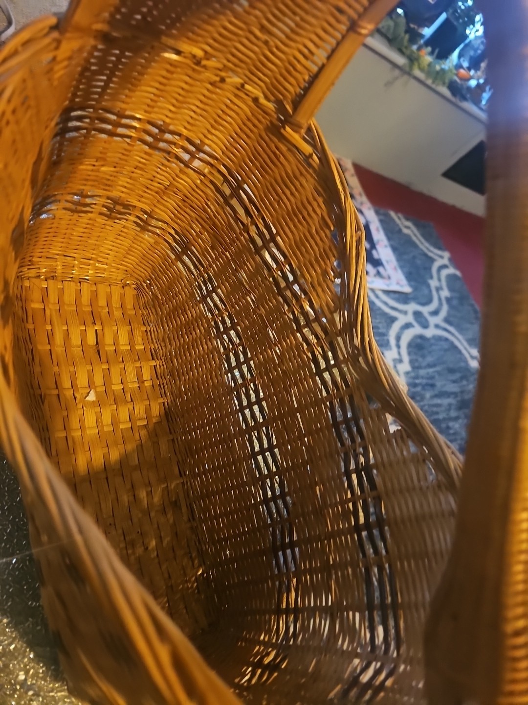 Vintage Duck Handled Basket Cottage Core